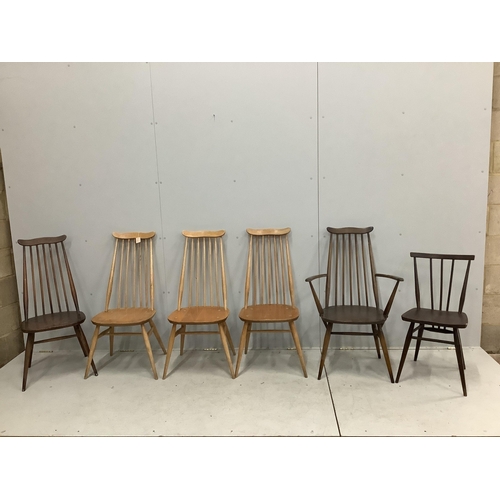 33 - Six various Ercol dining chairs. Condition - poor to fair