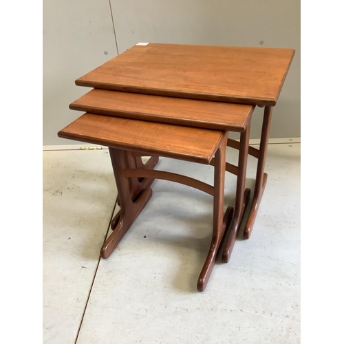 34 - A nest of three G-Plan teak tables, width 56cm, depth 40cm, height 52cm. Condition - fair