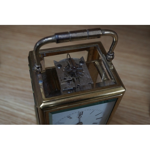 354 - A 19th century French gorge cased carriage clock with original early lever escapement, c.1880, and e... 