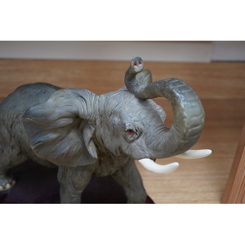 368 - Juliana Collection, a resin sculpture of an elephant, 40cm wide. Condition - good