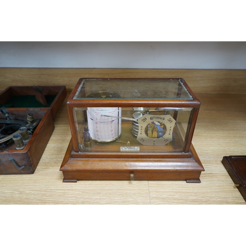 375 - An oak cased barograph with integral barometer by Thomas Armstrong & Bro. Ltd. 78 Deansgate, Manches... 