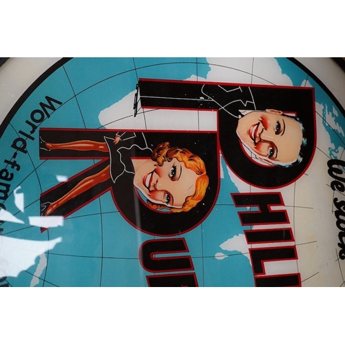 377 - A 1920s 'Phillip's Rubbers' circular glass advertising sign, 58cm in diameter. Condition - fair... 