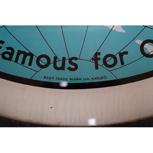 377 - A 1920s 'Phillip's Rubbers' circular glass advertising sign, 58cm in diameter. Condition - fair... 