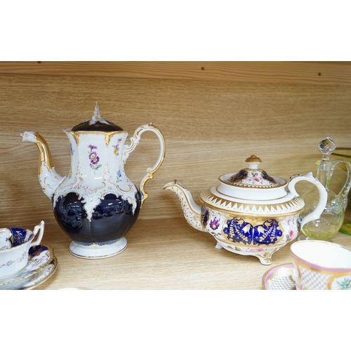 397 - A collection of Continental ceramics, etc. including Dresden coffee wares, a Meissen coffee pot and ... 