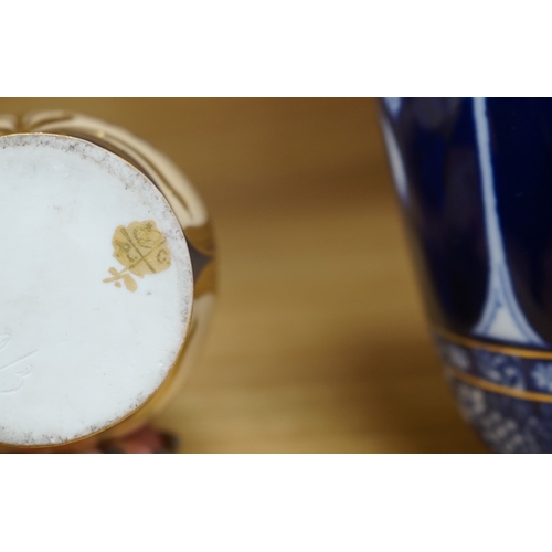 403 - A Dresden porcelain jar and cover, 32cm high, a Doulton Burslem Grecian revival vase and and a Conti... 