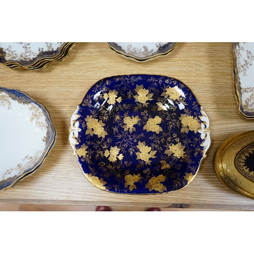 406 - A collection of porcelain to include a Royal Doulton part dessert set, a Limoges gilt oval box and c... 