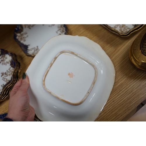 406 - A collection of porcelain to include a Royal Doulton part dessert set, a Limoges gilt oval box and c... 