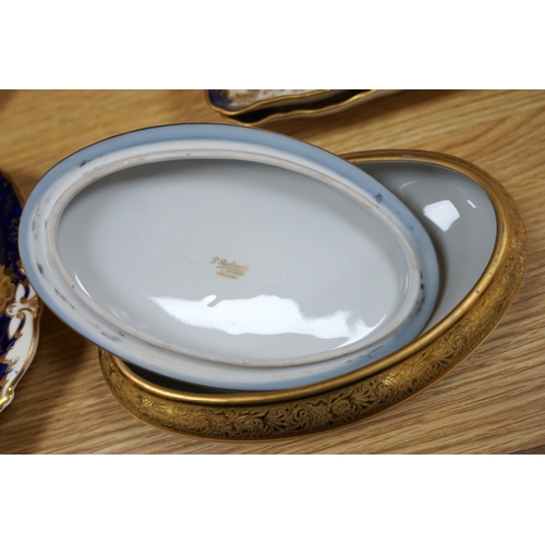 406 - A collection of porcelain to include a Royal Doulton part dessert set, a Limoges gilt oval box and c... 