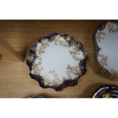 406 - A collection of porcelain to include a Royal Doulton part dessert set, a Limoges gilt oval box and c... 