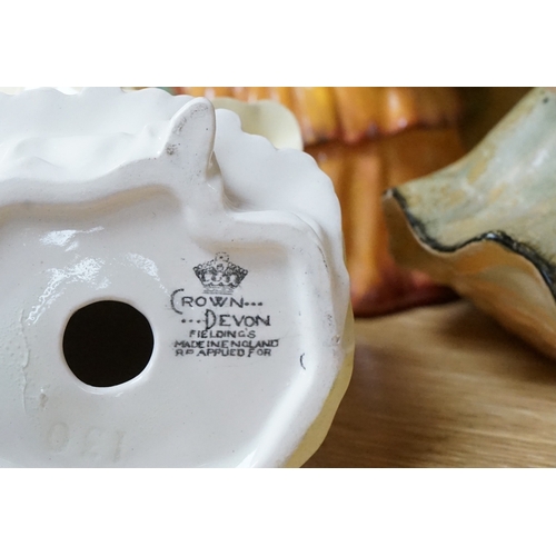 417 - Nine Crown Devon 1930's dancers, in the manner of Wade figures, tallest 26cm high. Condition - fair ... 