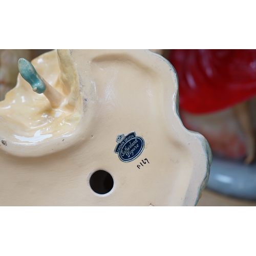 417 - Nine Crown Devon 1930's dancers, in the manner of Wade figures, tallest 26cm high. Condition - fair ... 