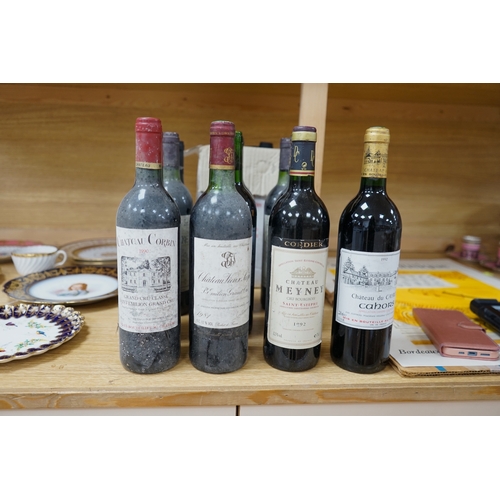 438 - Sixteen bottles of mixed red wine, including claret; two Gaffeliere Saint Emilion 1982, Chateau Corb... 