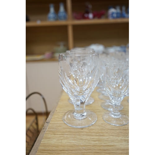 454 - A collection of drinking glasses, including wine glasses, tumblers, champagne flutes, etc. Condition... 