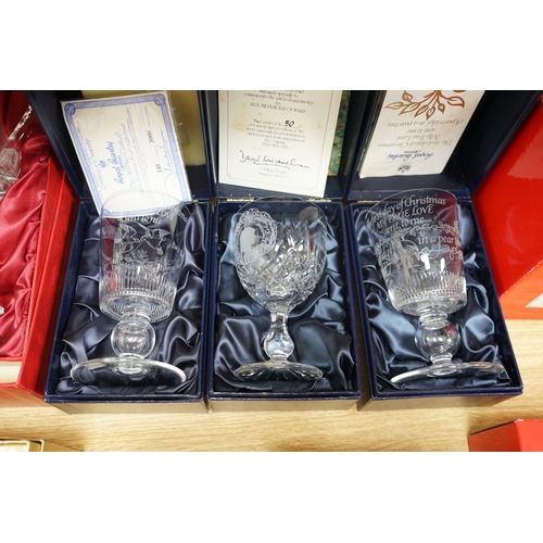 470 - A collection of boxed Brierley glassware to include wine glasses, commemorative limited edition gobl... 