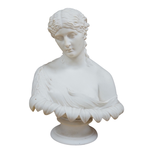 482 - A Parianware bust of Clytie, 28cm high. Condition - good