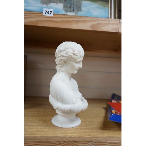 482 - A Parianware bust of Clytie, 28cm high. Condition - good