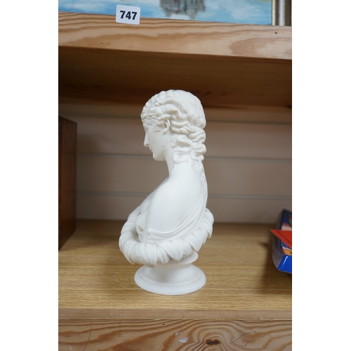 482 - A Parianware bust of Clytie, 28cm high. Condition - good