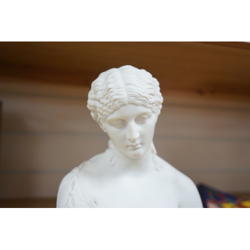 482 - A Parianware bust of Clytie, 28cm high. Condition - good