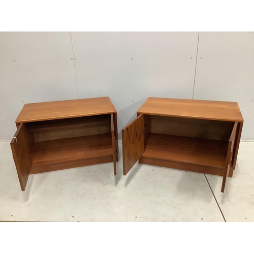 5 - A pair of mid century G Plan teak low cabinets, width 81cm, depth 46cm, height 54cm. Condition - goo... 