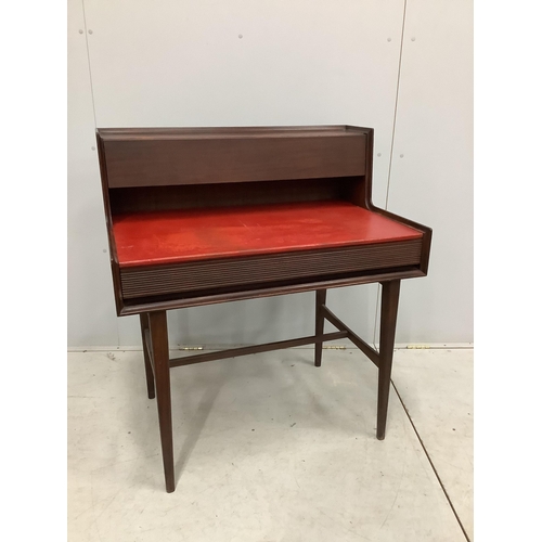 57 - Richard Hornby.  A mid century Afromosia desk, width 91cm, depth 58cm, height 102cm. Condition - goo... 