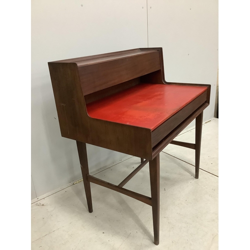 57 - Richard Hornby.  A mid century Afromosia desk, width 91cm, depth 58cm, height 102cm. Condition - goo... 