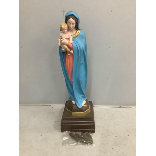 65 - A Madonna and child plaster statue prop from the series 'The Gentleman', height 133cm. Condition - f... 