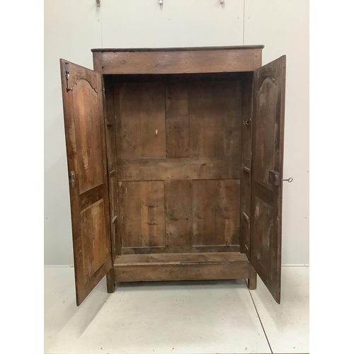 69 - An 18th century Normandy oak armoire, width 122cm, depth 40cm, height 187cm. Condition - fair