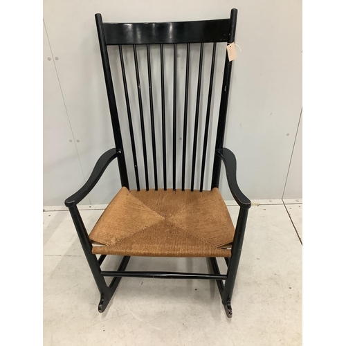 7 - A Hans Weger J16 model rocking chair, width 61cm, depth 47cm, height 109cm. Condition - fair