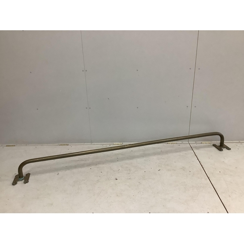 70 - A late 19th century long brass rail by Dickson of Colchester, length 233cm. Condition - fair