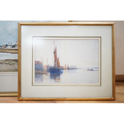 702 - Frederick J. Aldridge (1850-1933), watercolour, Littlehampton and John Sutton (b.1935), watercolou... 