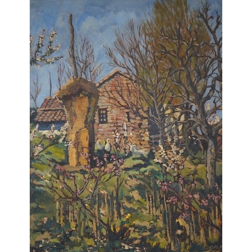 731 - L. Favell, Modern British oil on board, Garden scene, together with a similar work inscribed Gabicce... 