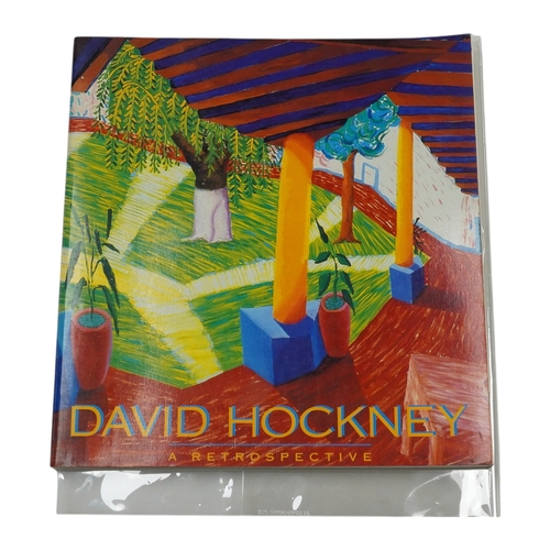 767 - David Hockney (English, b.1937), soft back book, 'A Retrospective' inscribed with presentation inscr... 