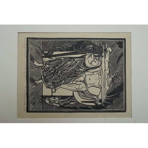 778 - Two 20th century woodcuts / block prints, comprising Cynthia Thimbley Kent and Ralph W Emerson, each... 