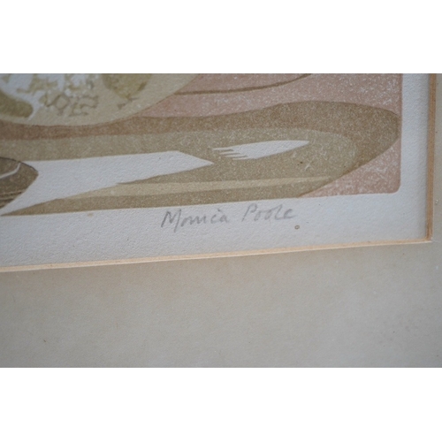 793 - Monica Poole (1921-2003), woodcut printed in three colours on wove, Pool, signed, titled and numbe... 