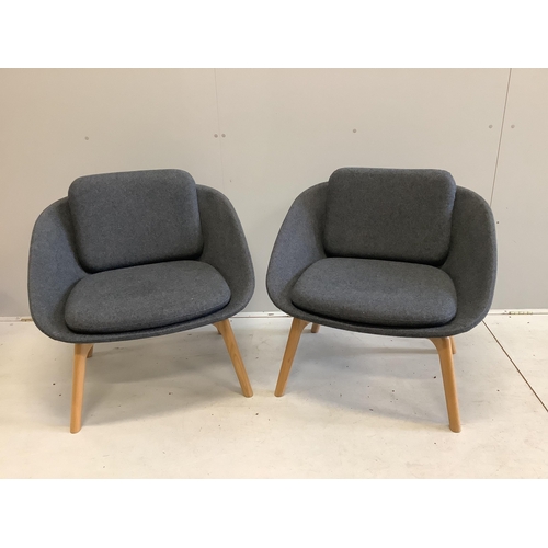 8 - A three piece modern suite, mid century style, settee width 158cm, depth 62cm, height 76cm. Conditio... 