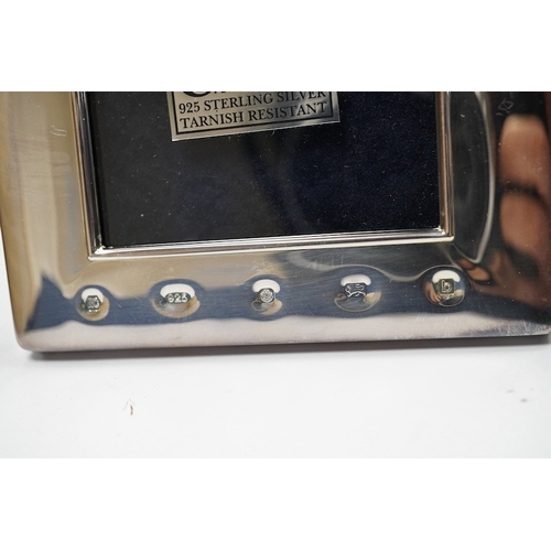 829 - A modern boxed Carr's of Sheffield, silver mounted double photograph frame, width 18.3cm, together w... 