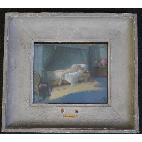 108 - Eugène Cadel (French, 1862-1941) La Chambre Bleu and La Chambre Roseoil on panel (2)signed22 x 26cm... 