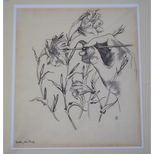 115 - John Northcote Nash CBE R.A.,  (British 1893-1977) Making New Plants'pen and ink on papermonogramme... 