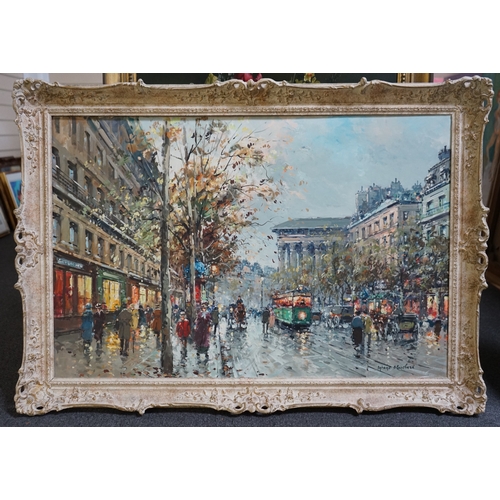 129 - § § Antoine Blanchard (French, 1910-1988) Boulevard de la Madeleine, Parisoil on canvassigned60 x 90... 