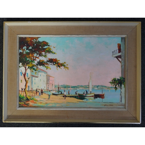 149 - § § Cecil Rochfort D'Oyly John (1906-1993) Mediterranean harbour sceneoil on canvas boardsigned29 x ... 