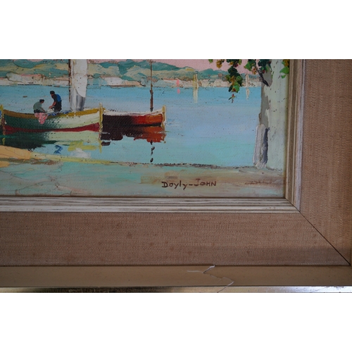 149 - § § Cecil Rochfort D'Oyly John (1906-1993) Mediterranean harbour sceneoil on canvas boardsigned29 x ... 