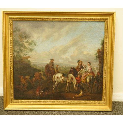 15 - Manner of Philips Wouwerman (Dutch, 1619-1698) A hawking partyoil on canvas36 x 40cm... 