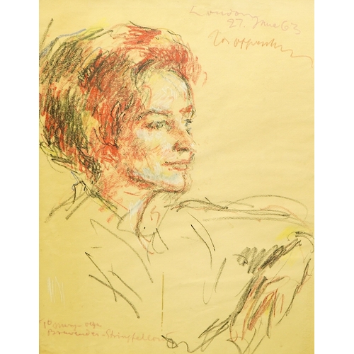 153 - Joseph Oppenheimer (German, 1876-1966) Portrait of a ladypastel on papersigned and dated London 27 J... 