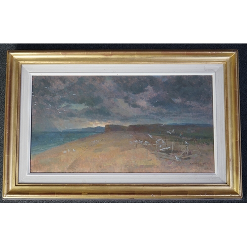 166 - Ronald Benham RBA, NEAC (1915-1993) End of the Chesil Bankoil on canvassigned and dated '7430 x 55cm... 