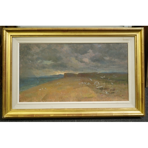 166 - Ronald Benham RBA, NEAC (1915-1993) End of the Chesil Bankoil on canvassigned and dated '7430 x 55cm... 