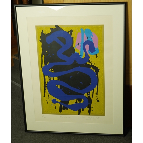 175 - John Hoyland RA (British, 1934-2011) 'Blue Snake'screen printsigned in pencil and dated '93, 43/9084... 