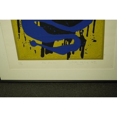 175 - John Hoyland RA (British, 1934-2011) 'Blue Snake'screen printsigned in pencil and dated '93, 43/9084... 