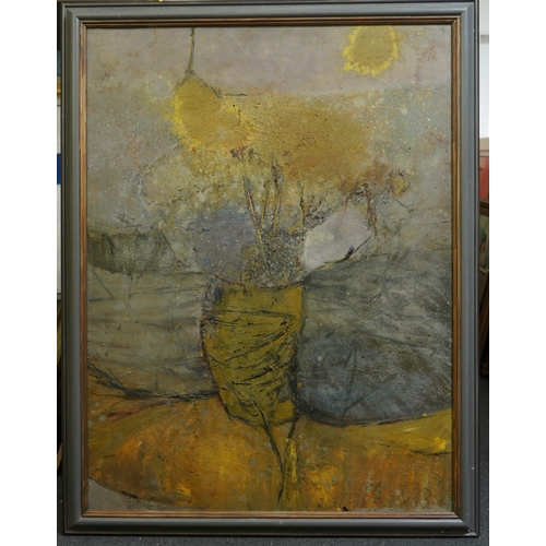 183 - § § Harold Mockford (English, 1932-2023) 'Yellow Tree'oil on boardsigned and titled verso121 x 91cm... 