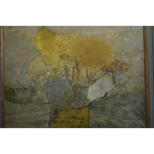 183 - § § Harold Mockford (English, 1932-2023) 'Yellow Tree'oil on boardsigned and titled verso121 x 91cm... 