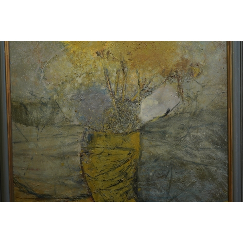 183 - § § Harold Mockford (English, 1932-2023) 'Yellow Tree'oil on boardsigned and titled verso121 x 91cm... 